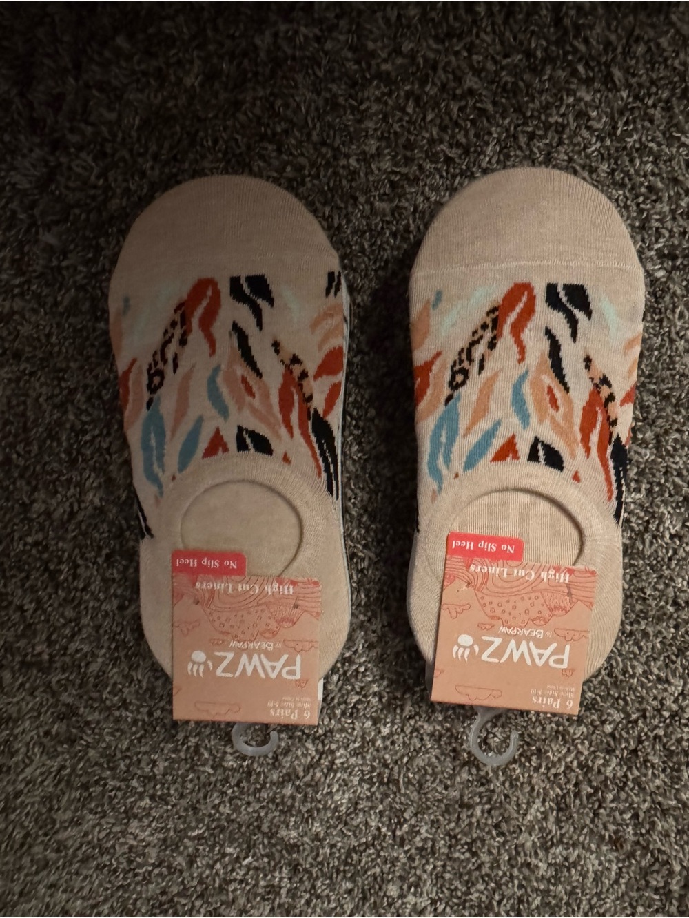 Pawz Animal Print No-Show Socks NWT